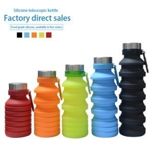 18 oz / 550 ml Collapsible Silicone Water Bottle